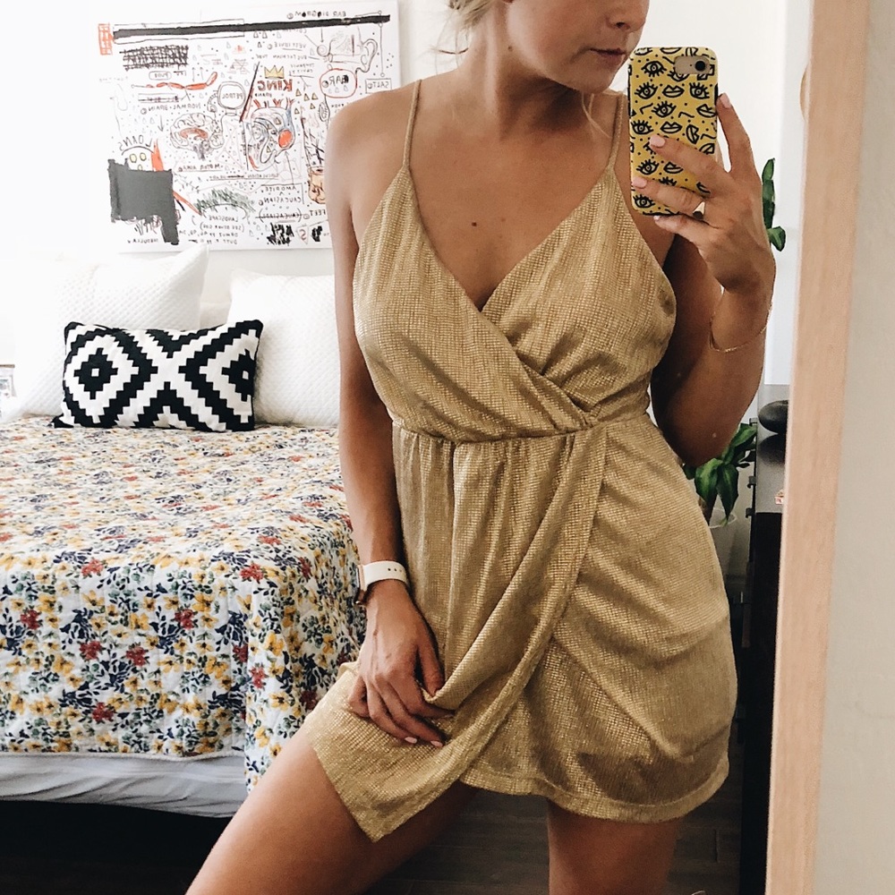 Nasty Gal Gold Goddess Dress